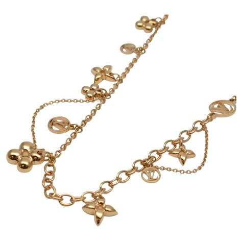 louis vuitton black and gold flower monogram necklaces